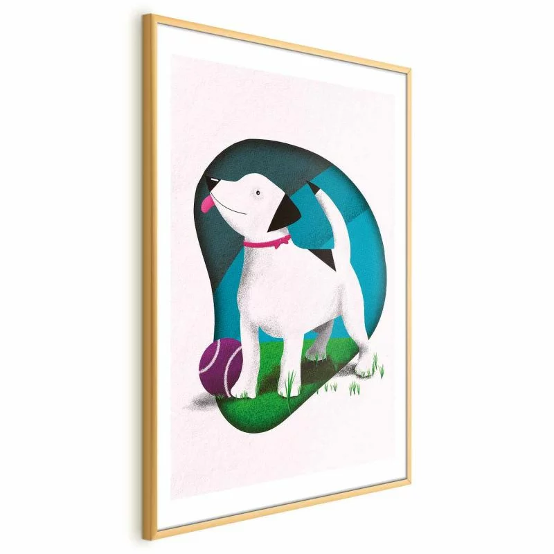 Plakat - Pies i piłka - obrazek 1