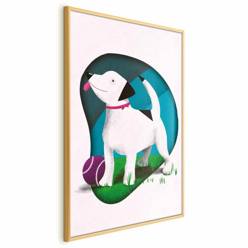 Plakat - Pies i piłka - obrazek 1