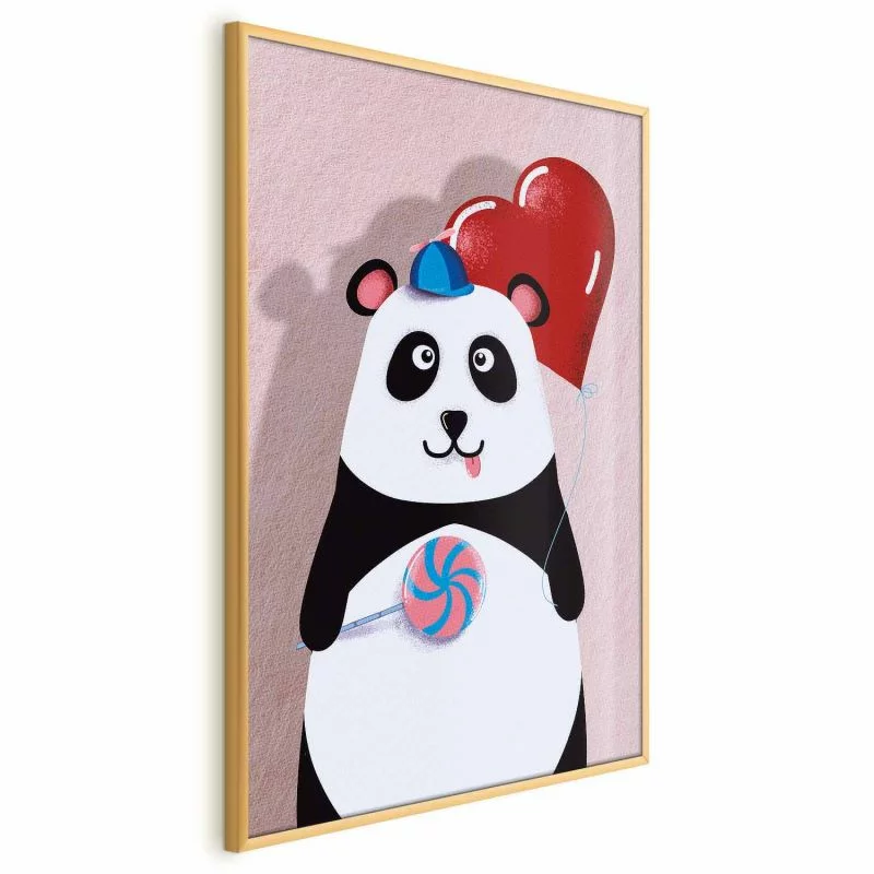 Plakat - Panda z balonikiem - obrazek 1