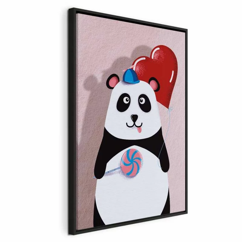 Obraz - Panda z balonikiem (1-częściowy) pionowy - obrazek 1