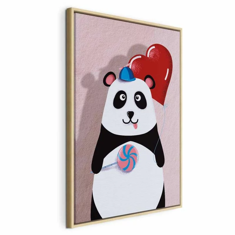 Obraz - Panda z balonikiem (1-częściowy) pionowy - obrazek 1