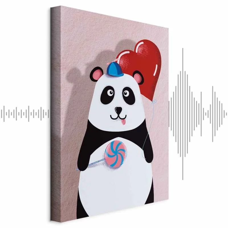 Obraz - Panda z balonikiem (1-częściowy) pionowy - obrazek 1