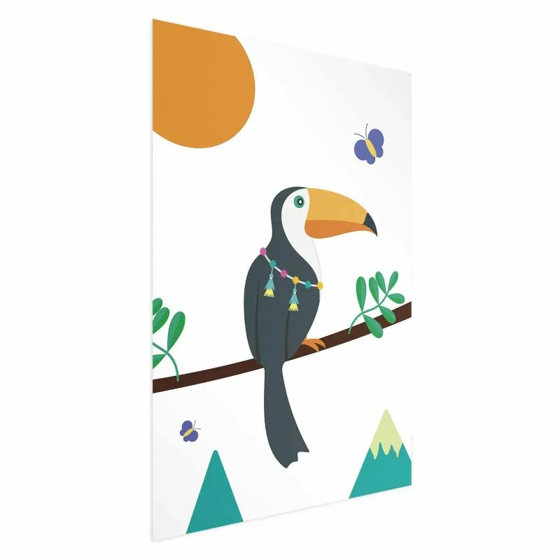 Plakat - Tukan i motyle - obrazek 1