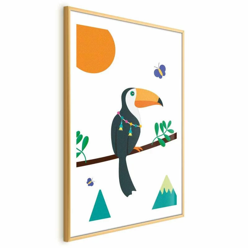 Plakat - Tukan i motyle - obrazek 1