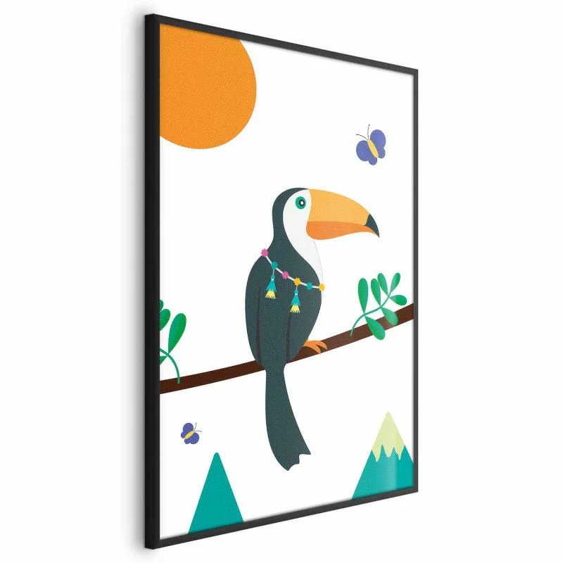 Plakat - Tukan i motyle - obrazek 1