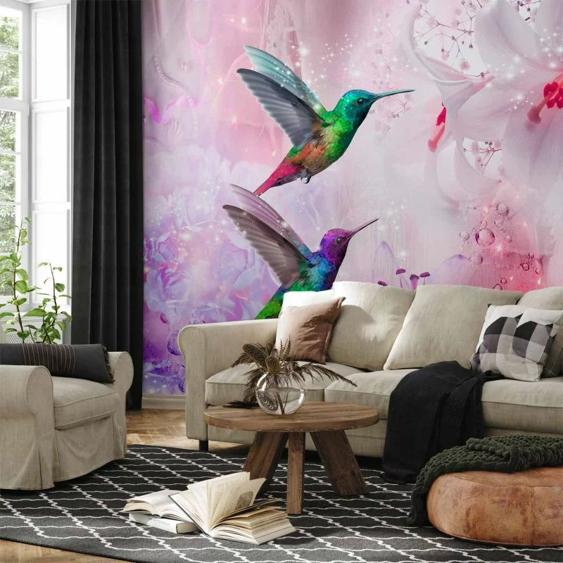 Fototapeta - Kolorowe kolibry (fioletowy) - obrazek 1