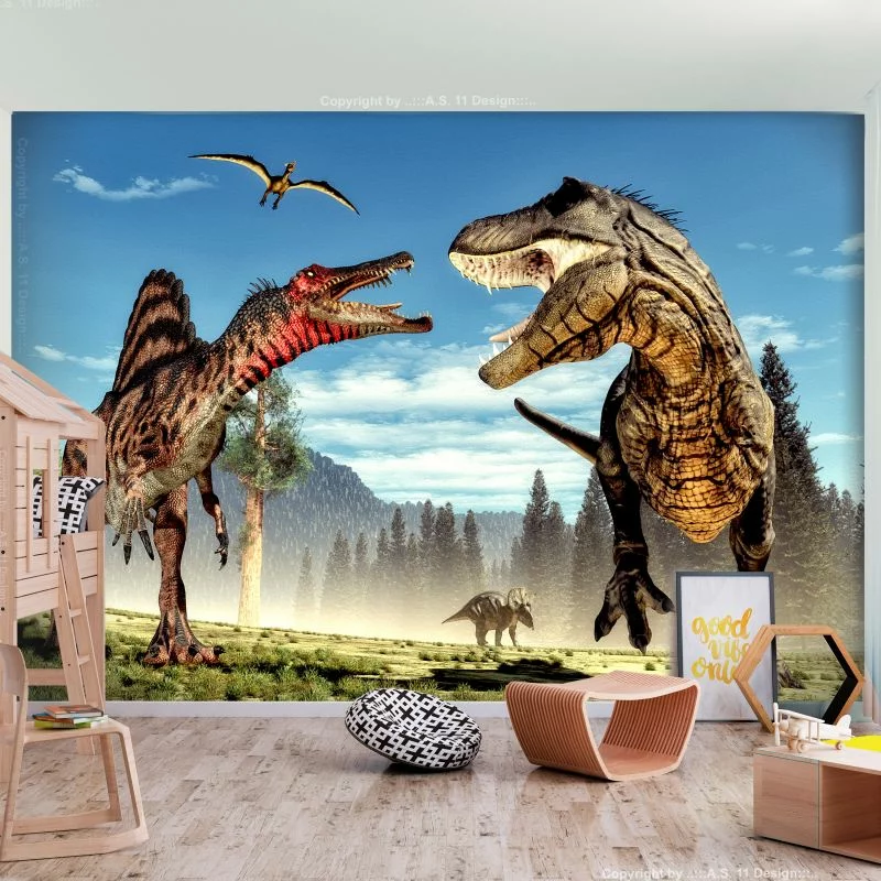 Fototapeta - Walka dinozaurów - obrazek 1