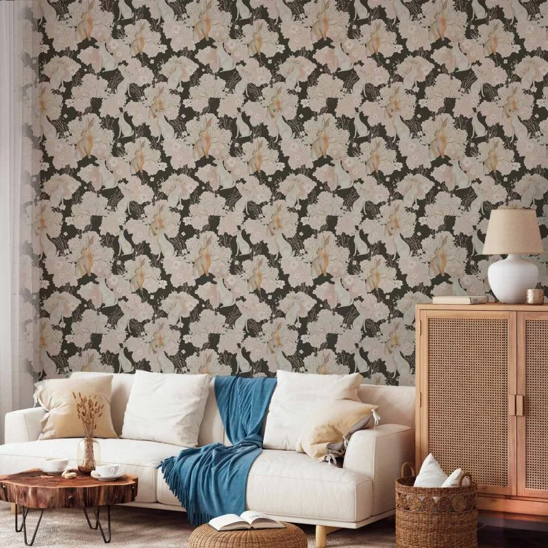 Tapeta - Białe i beżowe zające - obrazek 1