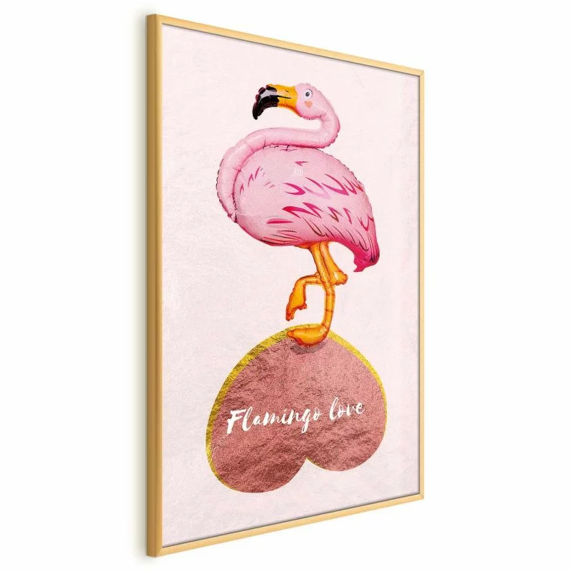 Plakat - Zakochany flaming - obrazek 1