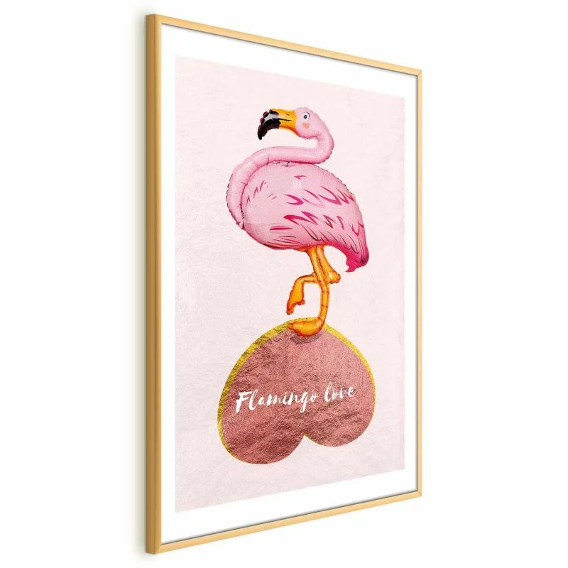 Plakat - Zakochany flaming - obrazek 1