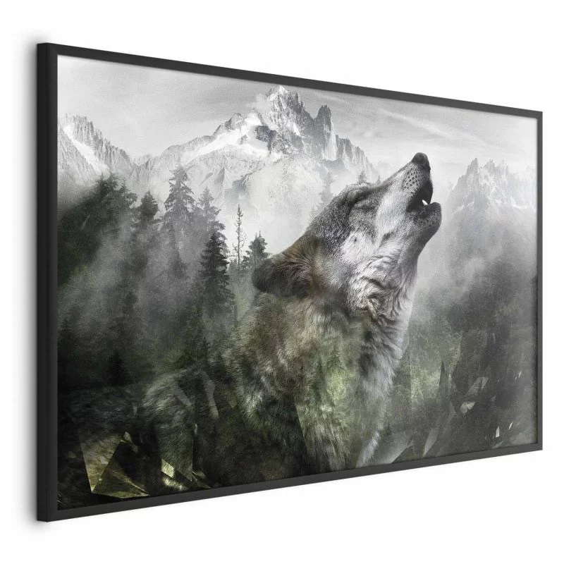 Plakat - Wyjący wilk - obrazek 1