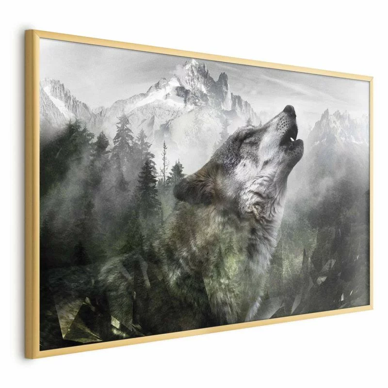 Plakat - Wyjący wilk - obrazek 1