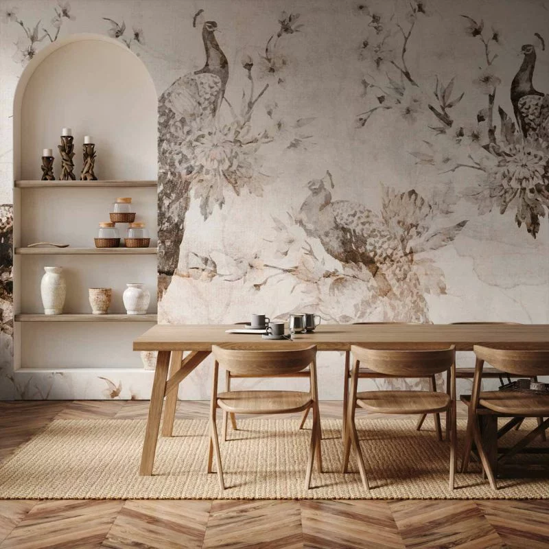 Fototapeta - Pawie w delikatnych beżach - obrazek 1