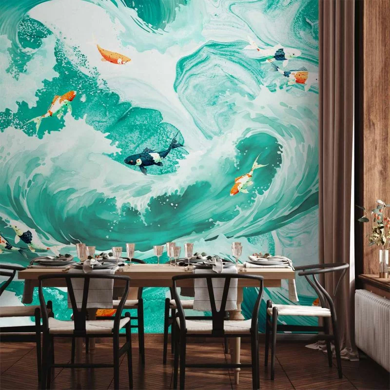 Fototapeta - Ryby i fale - obrazek 1