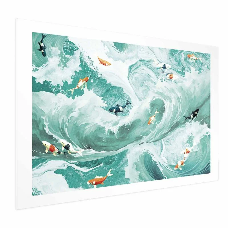 Plakat - Ryby i fale - obrazek 1