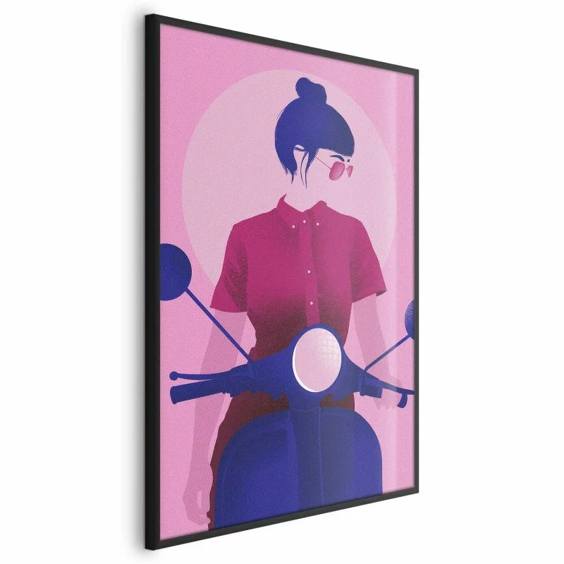 Plakat - Kobieta na skuterze - obrazek 1
