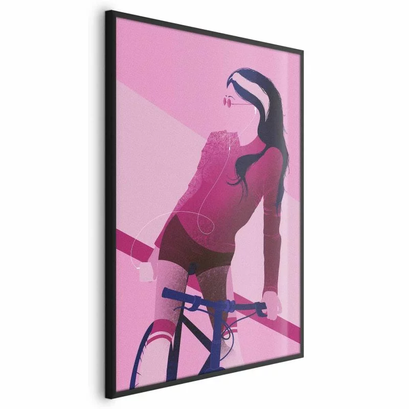 Plakat - Kobieta na rowerze - obrazek 1