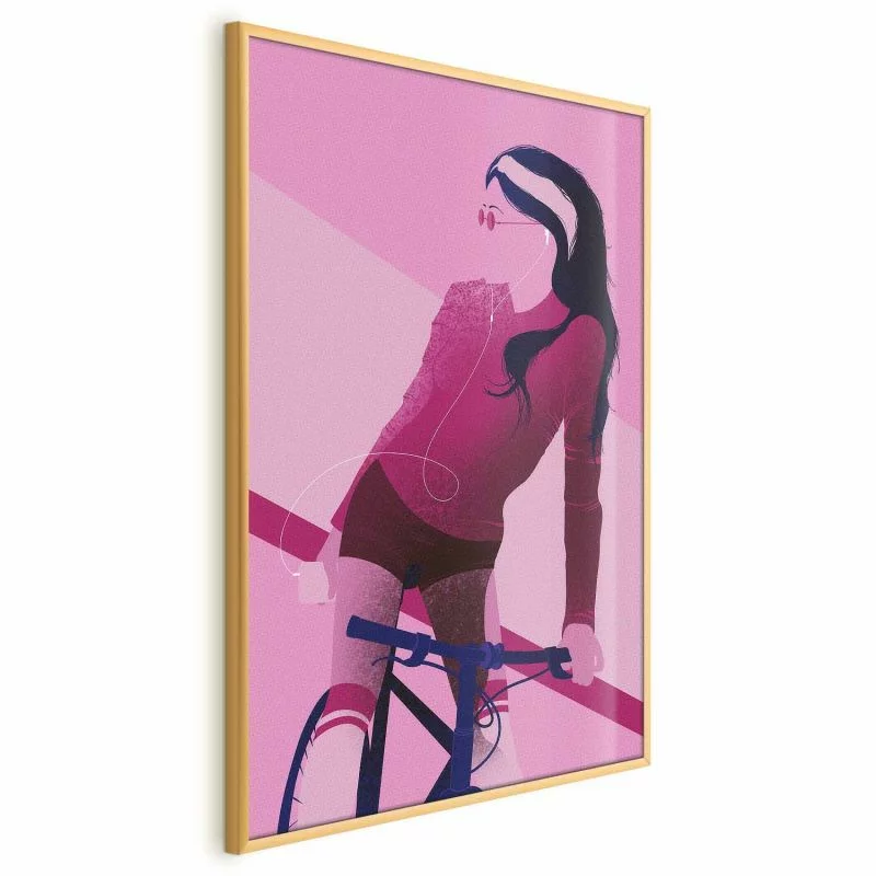 Plakat - Kobieta na rowerze - obrazek 1