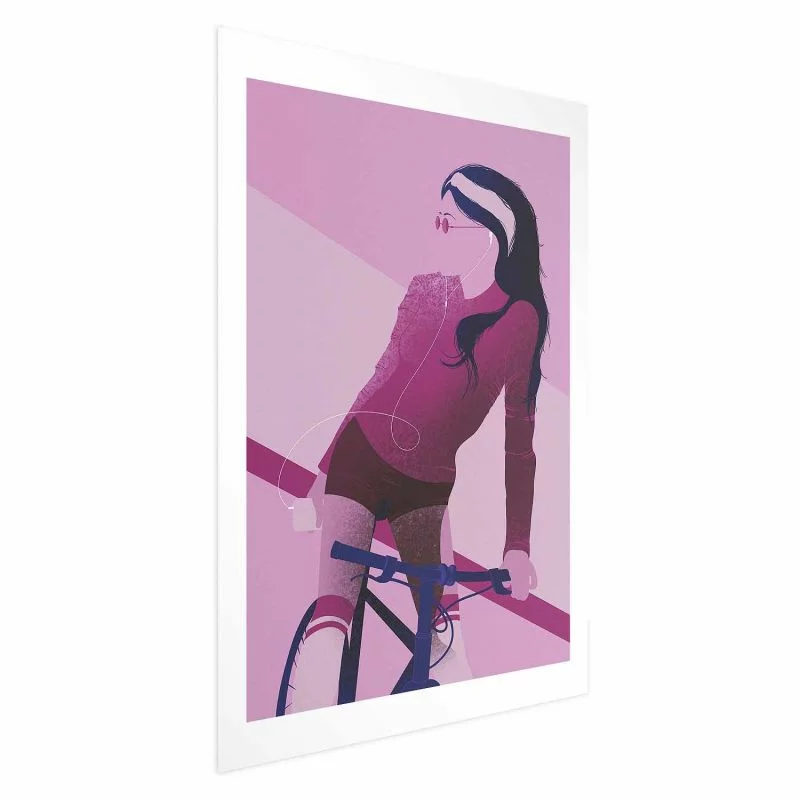 Plakat - Kobieta na rowerze - obrazek 1