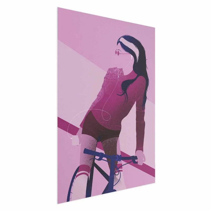 Plakat - Kobieta na rowerze - obrazek 1