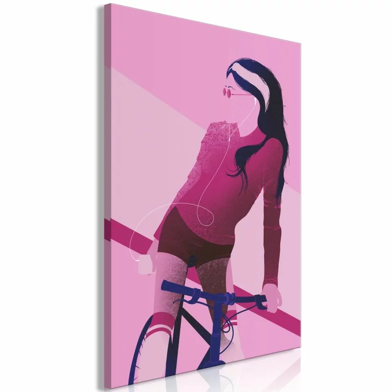 Obraz - Kobieta na rowerze (1-częściowy) pionowy - obrazek 1
