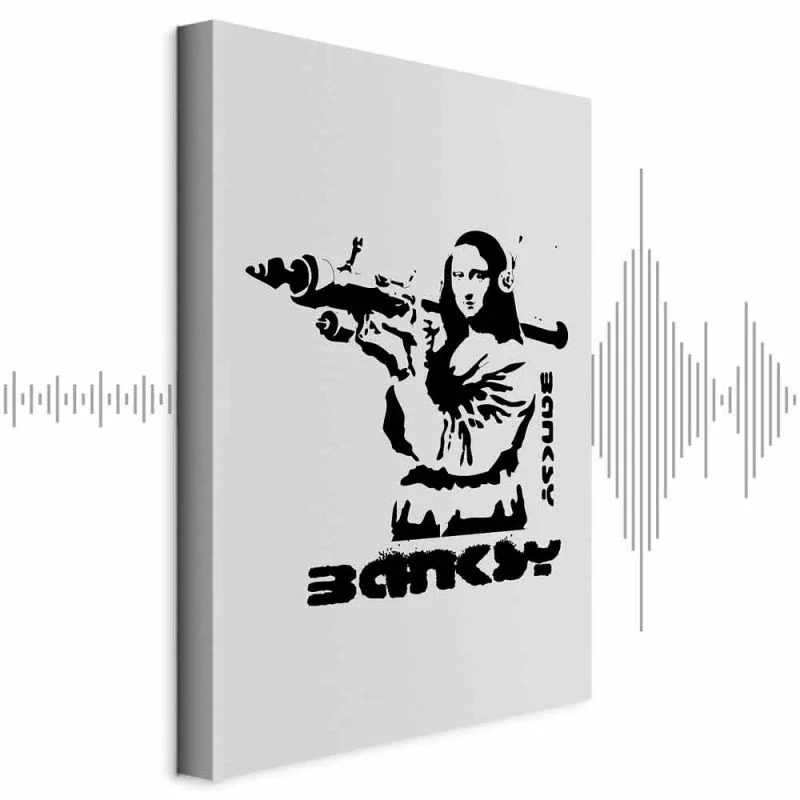 Obraz - Pojedynek kontrastów (1-częściowy) - Banksy na muralu z Mona Lisą - obrazek 1