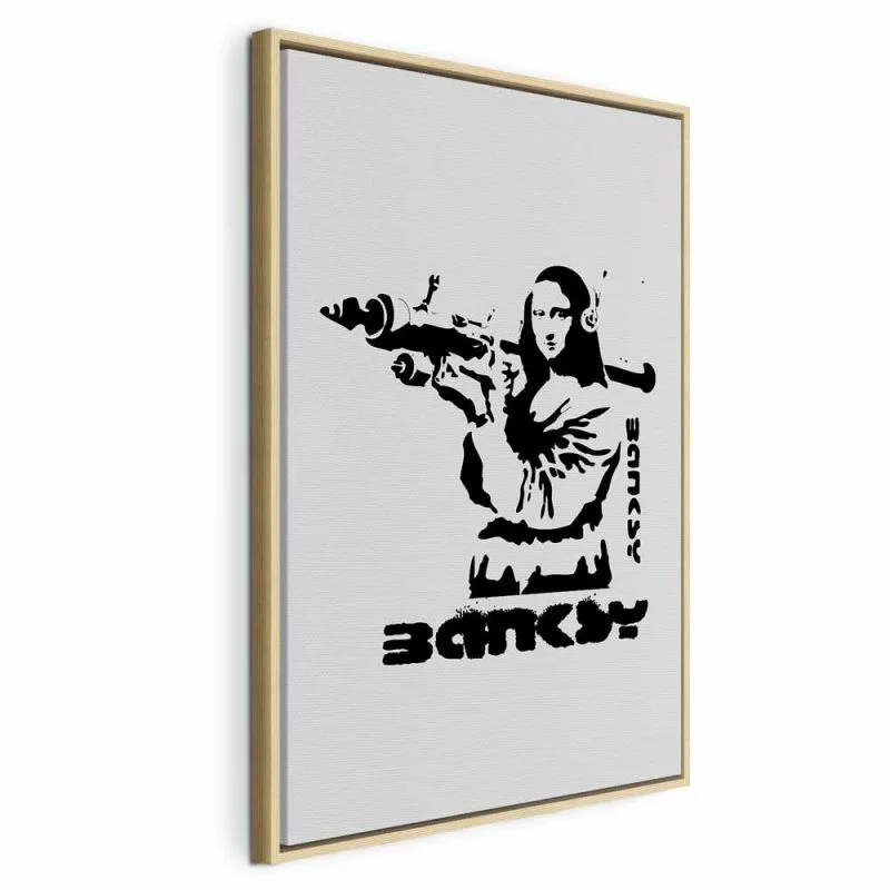 Obraz - Pojedynek kontrastów (1-częściowy) - Banksy na muralu z Mona Lisą - obrazek 1