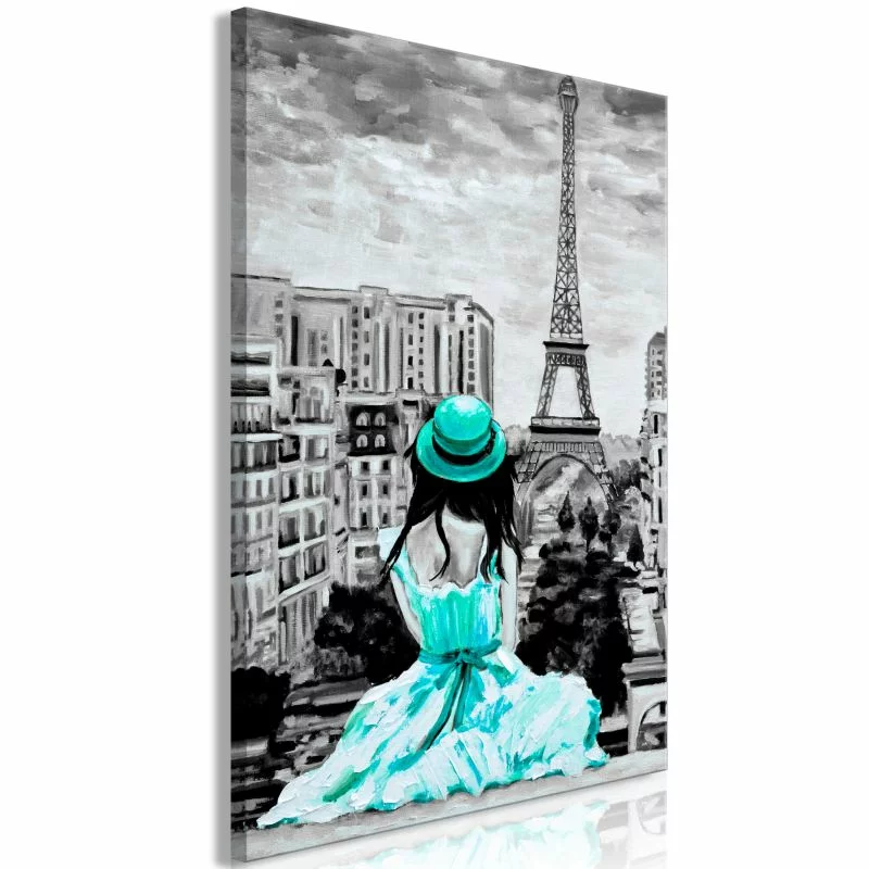 Obraz - Paryski kolor (1-częściowy) pionowy zielony - obrazek 1