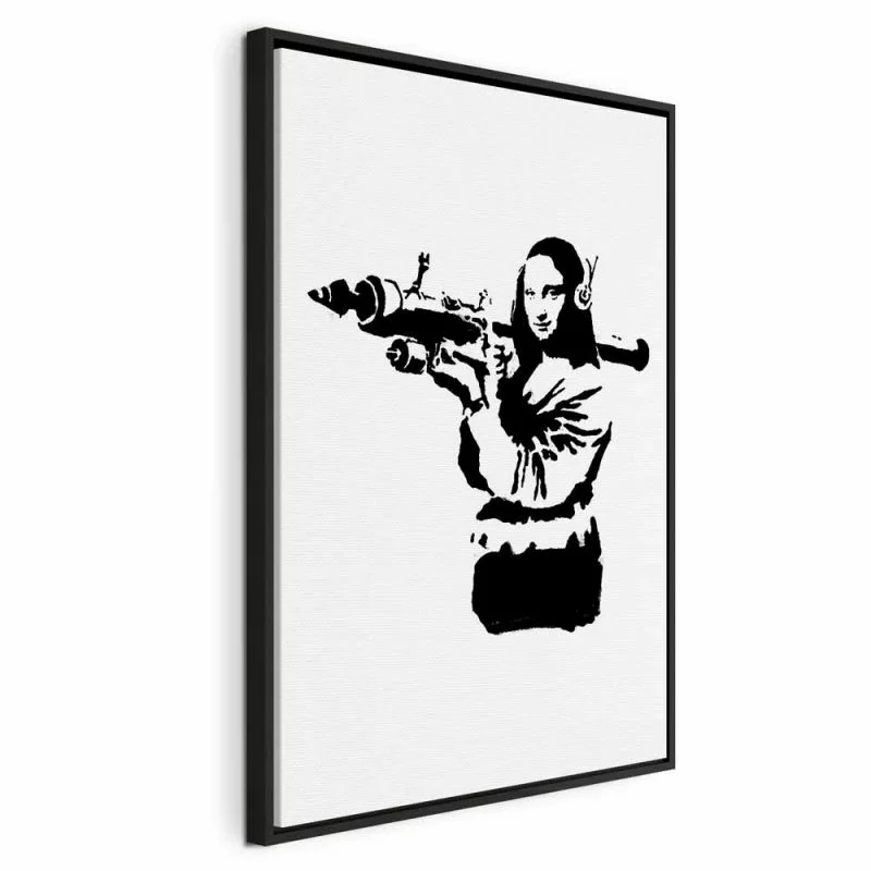 Obraz - Banksy Mona Lisa with Rocket Launcher (1-częściowy) pionowy - obrazek 1
