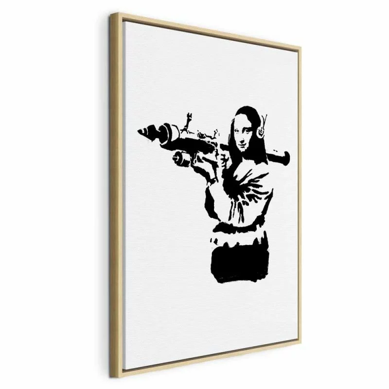 Obraz - Banksy Mona Lisa with Rocket Launcher (1-częściowy) pionowy - obrazek 1