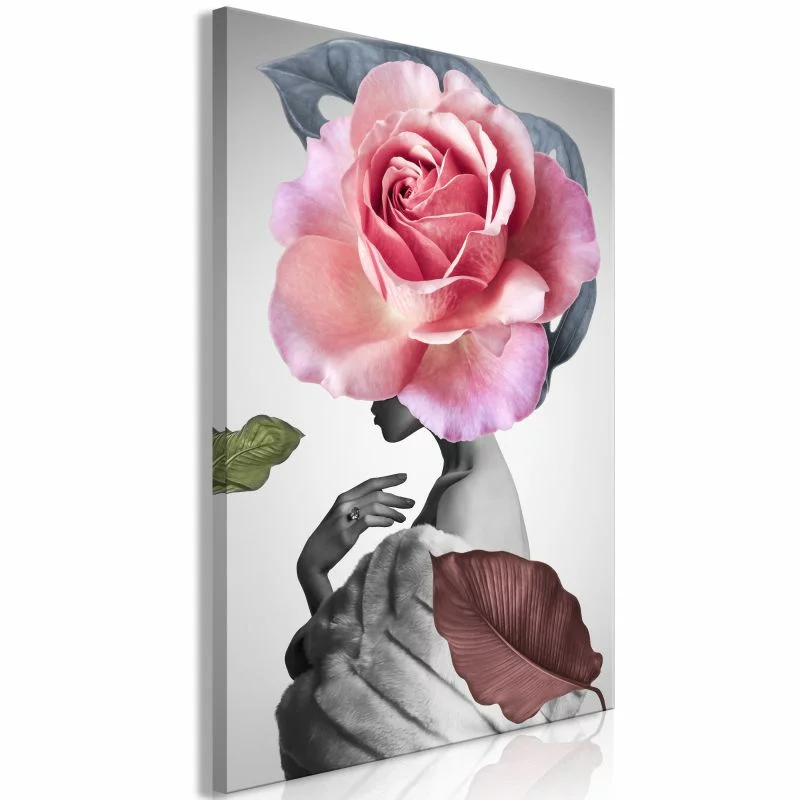 Obraz - Róża i futro (1-częściowy) pionowy - obrazek 1