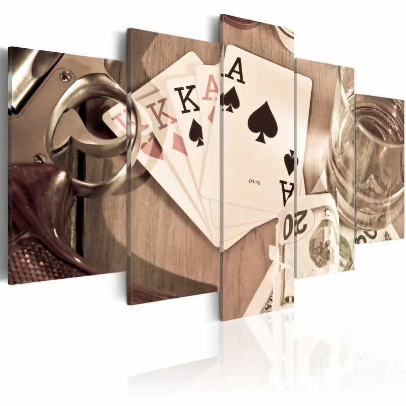 Obraz - Pokerowa noc - sepia - obrazek 1