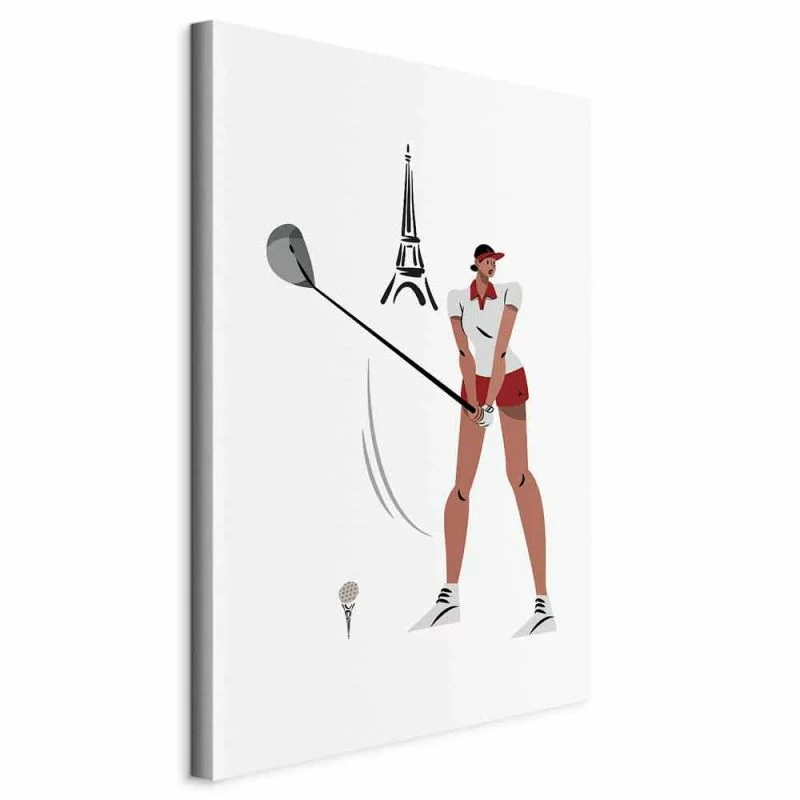 Obraz - Golfistka z wieżą Eiffla w tle - ilustracja - obrazek 1