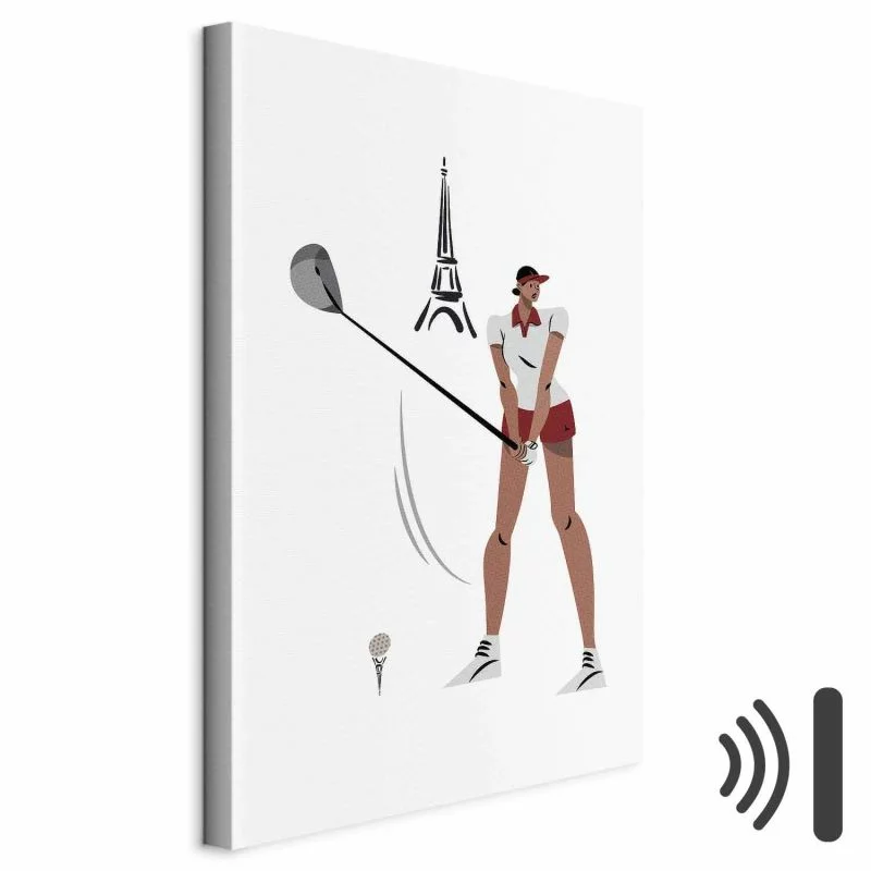 Obraz - Golfistka z wieżą Eiffla w tle - ilustracja - obrazek 1