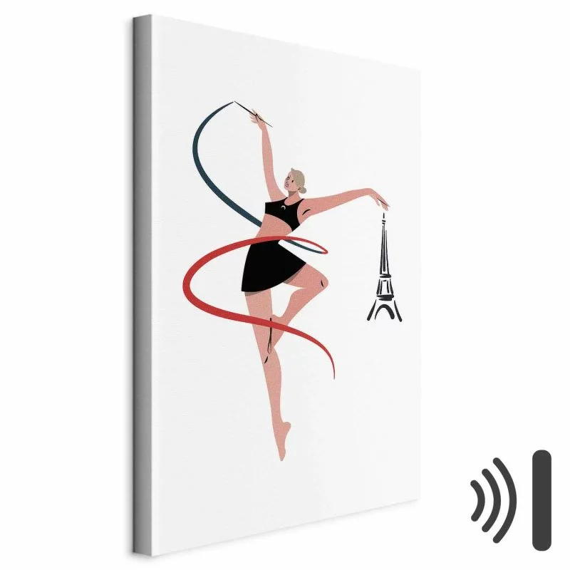 Obraz - Gimnastyka artystyczna - ilustracja kobiety z szarfą - obrazek 1