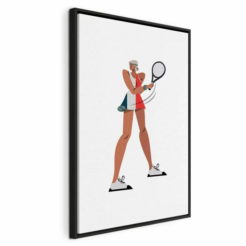 Obraz - Tenisistka z rakietą na jasnym tle - ilustracja - obrazek 1