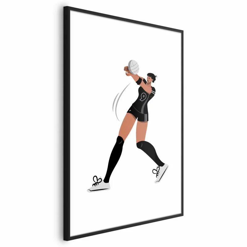 Plakat - Ilustracja - zawodniczka drużyny piłki siatkowej - obrazek 1