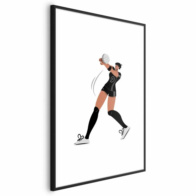 Plakat - Ilustracja - zawodniczka drużyny piłki siatkowej - obrazek 1