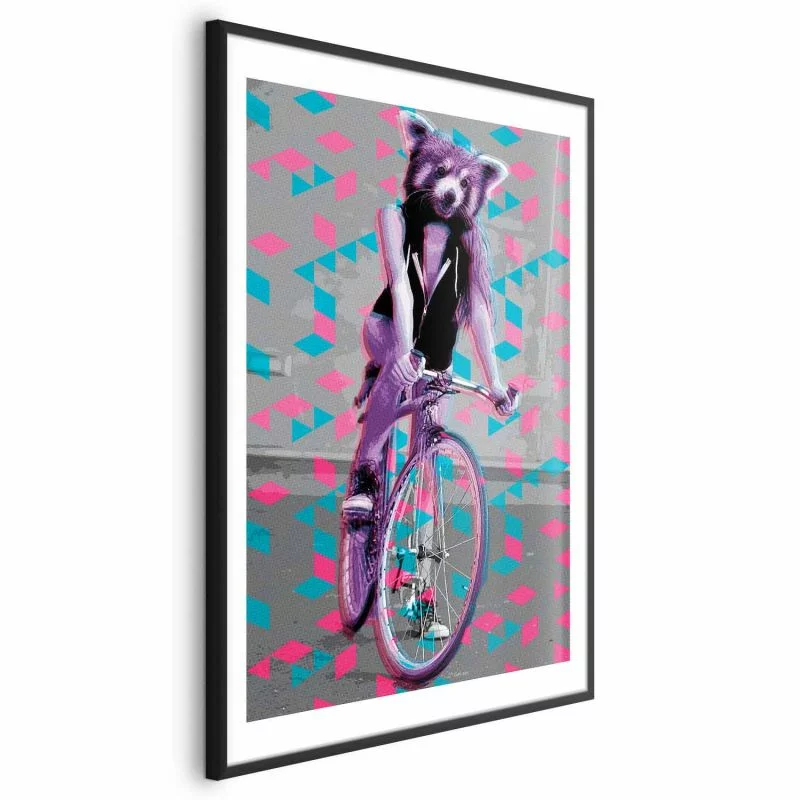 Plakat - Szop na rowerze - obrazek 1