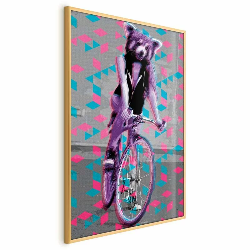 Plakat - Szop na rowerze - obrazek 1
