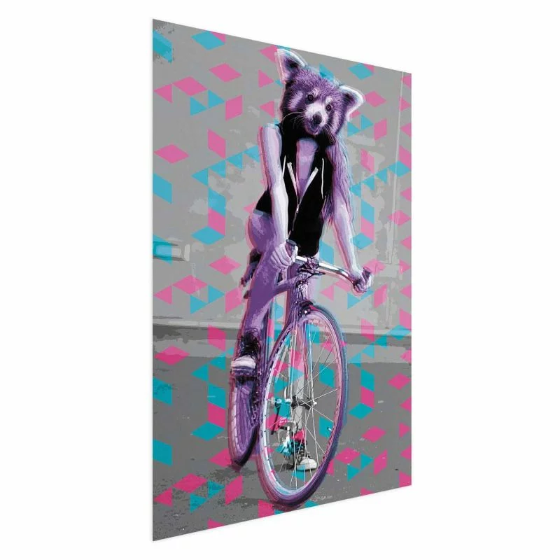 Plakat - Szop na rowerze - obrazek 1