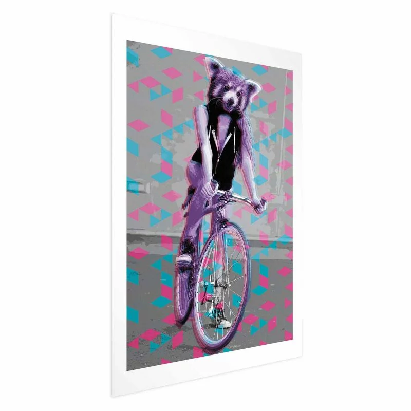 Plakat - Szop na rowerze - obrazek 1