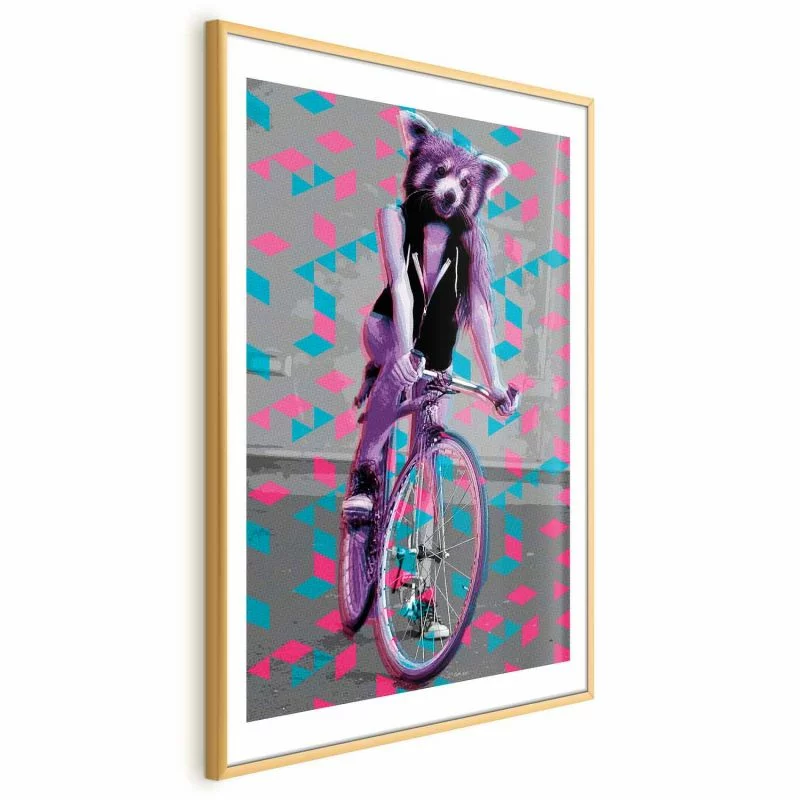 Plakat - Szop na rowerze - obrazek 1