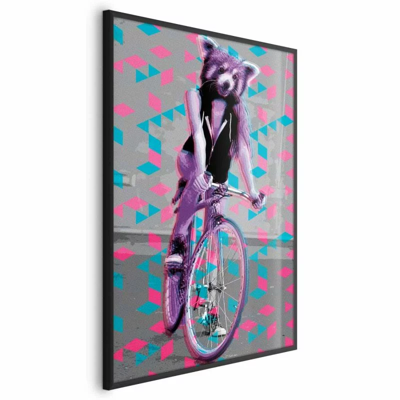 Plakat - Szop na rowerze - obrazek 1