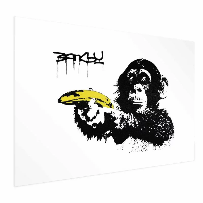 Plakat - Banksy: Małpa z bananem - obrazek 1