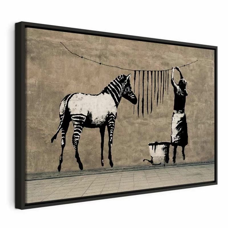 Obraz - Banksy: Pranie zebry na betonie (1-częściowy) szeroki - obrazek 1