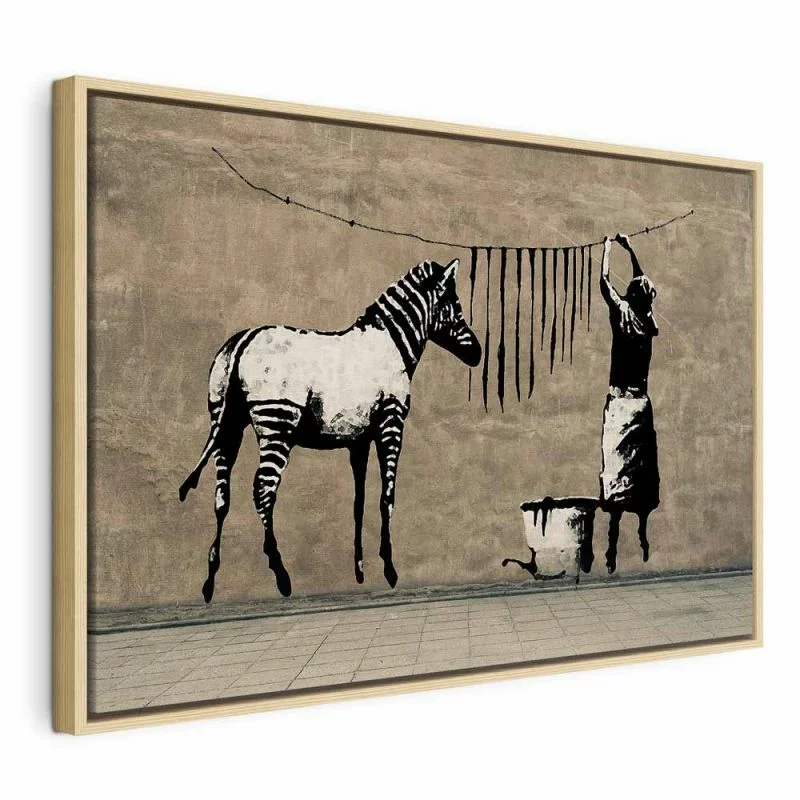 Obraz - Banksy: Pranie zebry na betonie (1-częściowy) szeroki - obrazek 1