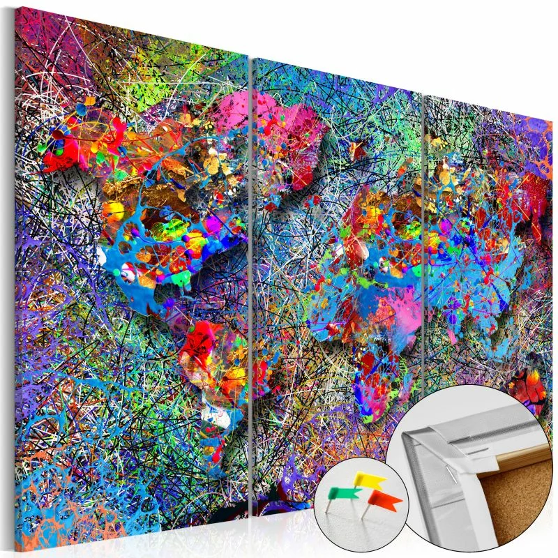 Obraz na korku - Kolorowe kłębowisko [Mapa korkowa] - obrazek 1