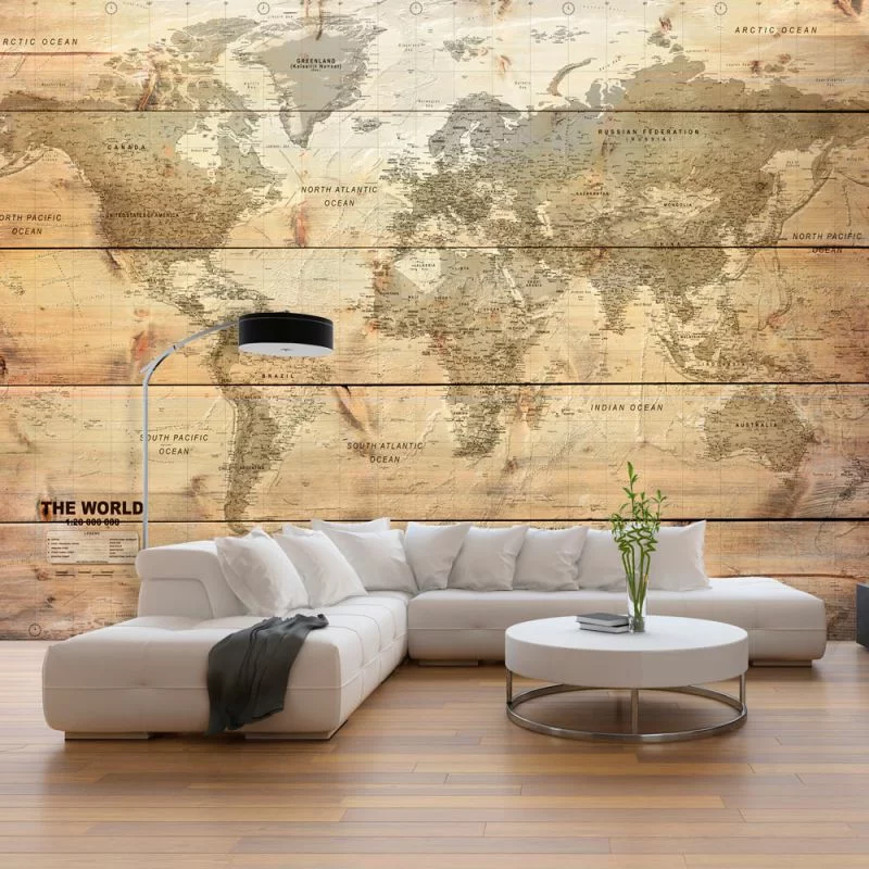 Fototapeta - Mapa na deskach - obrazek 1
