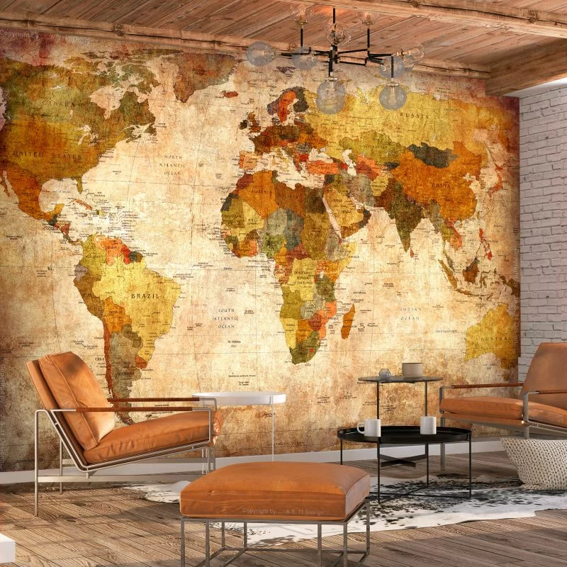 Fototapeta - Stara mapa świata - obrazek 1